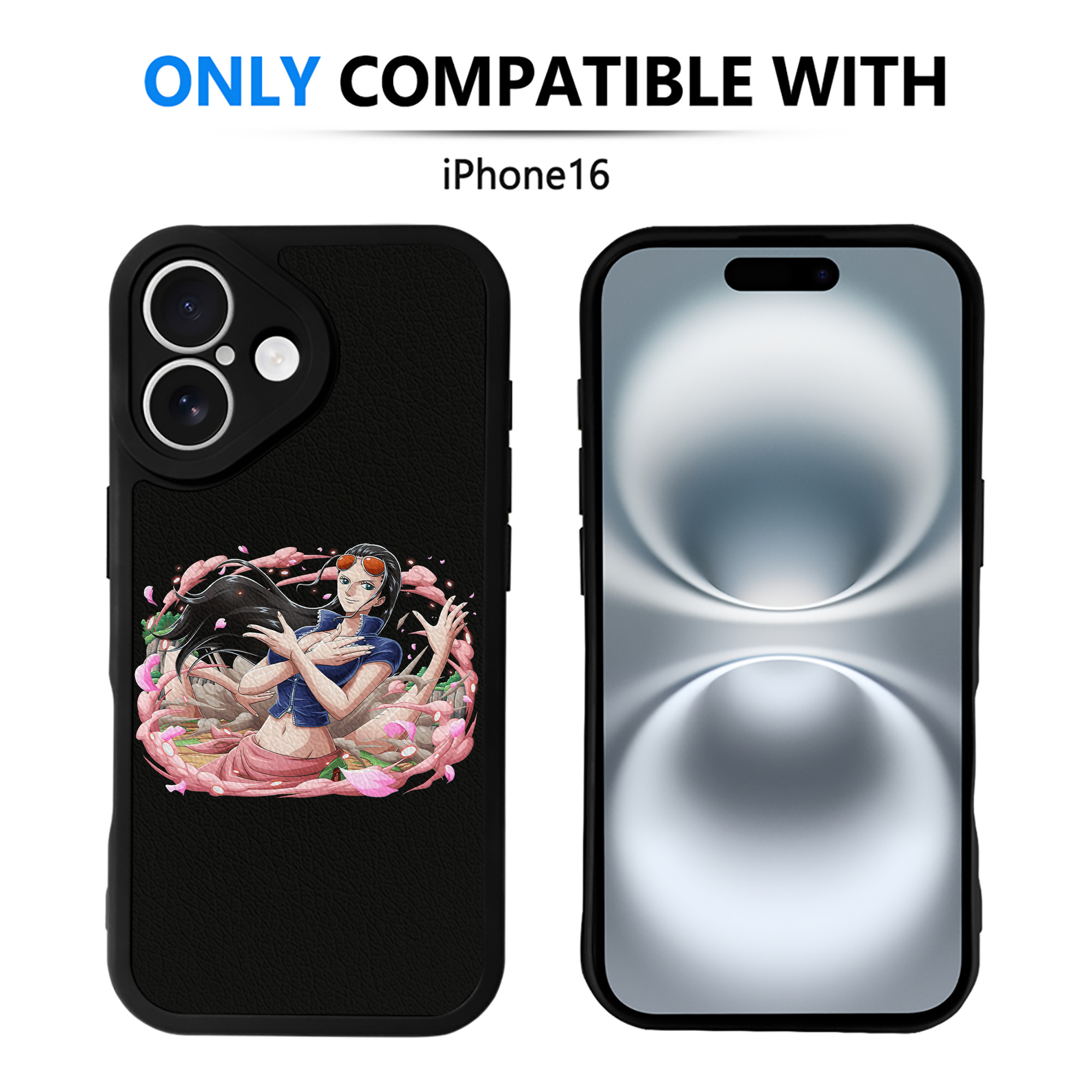 （画像用） ワンピース ニコ・ロビン ONE PIECE Nico Robin 【iPhone 16シリーズ対応】シリコンスマホケース（レザー調） 材質：シリコン